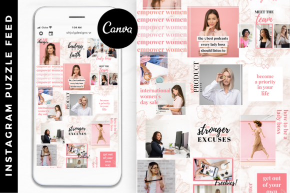 Download Pink Instagram Puzzle Templates Canva - Templates Collection