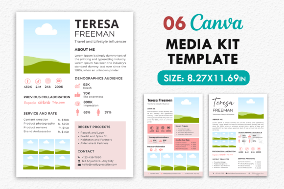 Download 06 Canva Influencer Media Kit Templates - Templates Collection