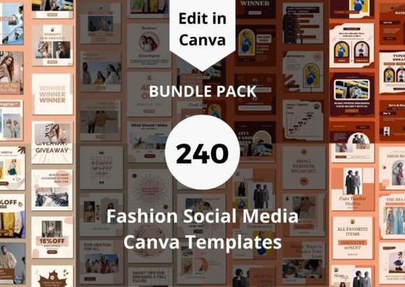 Download 240 Fashion Social Media Canva Templates - Templates Collection